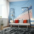 thumbnail image 5 of Socofuz Super Soft Fluffy Rug For Living Room, Shaggy Carpet For Bedroom Nursery Room, 5x7 Tie-dye Black and Gray, 5 of 7
