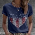 thumbnail image 4 of Levmjia Womens Top Casual T Shirt Printed 250th Anniversary Independent Day Short Sleeve Round Neck Polyester Blouse Fashion Loose Fit Comfortable Daily Wear Summer, 4 of 5