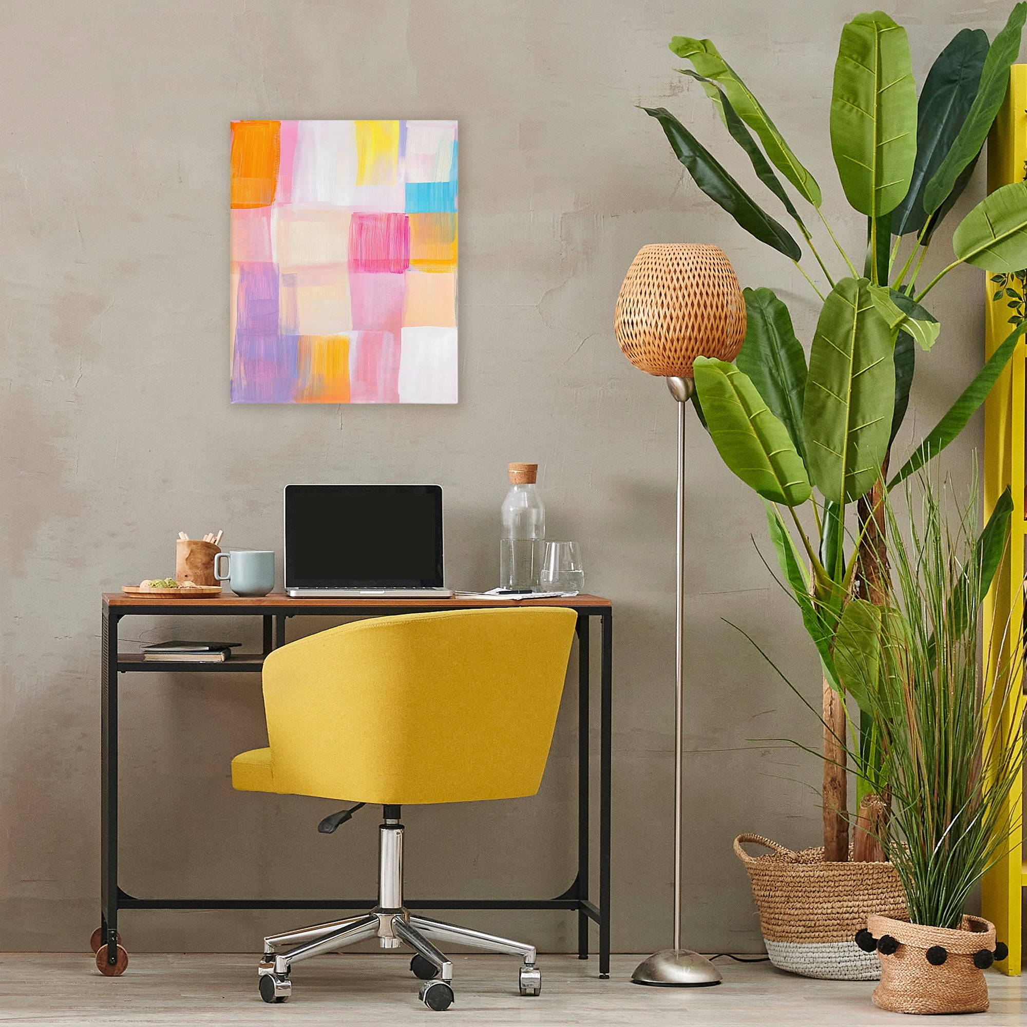 Stupell Industries Abstract Grid Brushstrokes Canvas Wall Art, design by The Prints Vibe