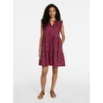 thumbnail image 5 of Time and Tru Women’s and Women’s Plus Flutter Sleeve Cotton Mini Dress, Sizes XS-4X, 5 of 6