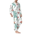 thumbnail image 3 of Kll Music Lover Dinosaur Sleepwear Mens Flannel Pajamas,Long Cotton Pj Set, 3 of 9