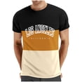 thumbnail image 1 of Mens Casual Pantalones Cortos Cuello Redondo Patchwork Impresión Suéter Blusa de Fitness, Camisetas para Hombre, 1 of 4