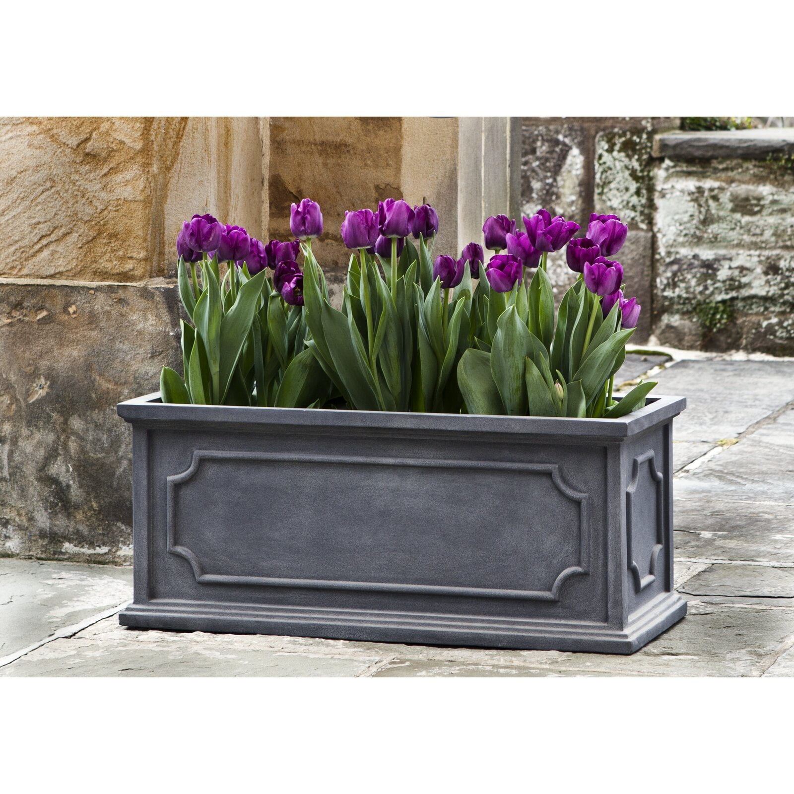 Ericson Fiberglass Planter Box, Drainage Holes, Material Clay