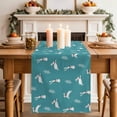 thumbnail image 2 of Table Runner 108 Inches Long for Kitchen Dining, Teal Spring Easter Dresser Scarf Farmhouse, Dining Table Decorations for Wedding/Parties, Cute Bunny Botanical 13 x 108 In, 2 of 8