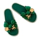 thumbnail image 4 of Mujeres zapatillas de playa suave suela gruesa prevenir deslizamiento señora plataforma zapatillas con arco oso hebilla decoración para el verano verde 36 ‑ 37 (tamaño es un tamaño más pequeño), 4 of 8