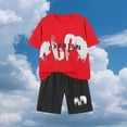 thumbnail image 2 of Hrsba Boys Outfit Set Classic Round Neck Short Sleeve Top and Elastic Shorts Great Air Circulation for Outdoor Activities Children Sports Suit, 2 of 5