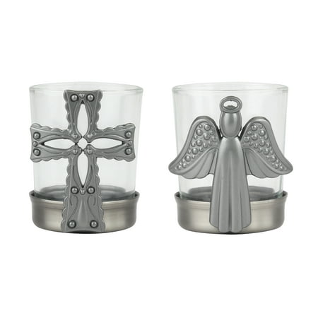 Small Cross Votive Tealight Candle Holder Religious, Gray (Sold Separately)