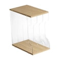 thumbnail image 3 of Yinanstore Vinyl Record Holder Stand Organizer Home Decor Table Elegant Display Stand Storage Rack for files Albums Documents Newspapers Wood Color 3 Grid, 3 of 8