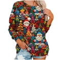 thumbnail image 5 of NSLGXD Women's Plus Size Christmas Sweatshirts Ugly 3D Xmas Graphic Long Sleeve Tshirts Casual Loose Holiday Party Pullover Tops, 5 of 7