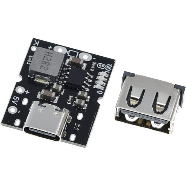 HUGFEGWE Type-C USB 5V 2A Convertisseur de Survoltage Module d'Alimentation Step-Up Batterie au Lithium Carte de Protection de Charge Affichage LED USB pour Chargeur Bricolage (Couleur : Sans Soudage) CJB91-84174