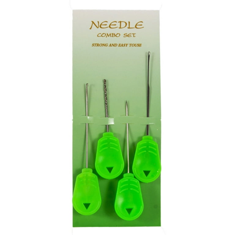 4pcs Fishing Bait Drill Crochet Needle Threader With Handle Pill-shaped  Bead Bait Needle Fishing Accessories 