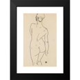 thumbnail image 2 of Egon Schiele 11x14 Black Modern Framed Museum Art Print Titled - Female Back Act (1998), 2 of 5