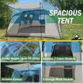 thumbnail image 5 of Wakeman Outdoors 12 Person Large Camping Tent - Tall Family Cabin Shelter with Room Dividers, Blue, 5 of 9
