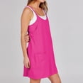 thumbnail image 4 of VBARHMQRT Female Beach Dress Women Summer Sleeveless Mini Dress Casual Short Sundress Workout Tennis Onesie with Pockets Black Dresses for Women Sexy Halter Dresses for Women, 4 of 5