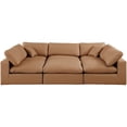 thumbnail image 6 of Meridian Furniture Comfy Cognac Faux Leather Modular Sectional, 6 of 9
