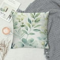 COMIO Spring Sage Green Leaf Pillow Covers, Eucalyptus Floral Watercolor Pillow Cushion Cases