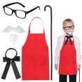 thumbnail image 1 of Kit de disfraz de chef Kyson Kids, 6 unidades, delantal rojo, pajarita, 1 of 7