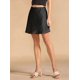 thumbnail image 5 of Minifalda Elegante de Cintura Alta con Volantes para Mujer, de Satén Sedoso, con de , Corte A. Negro M, 5 of 7