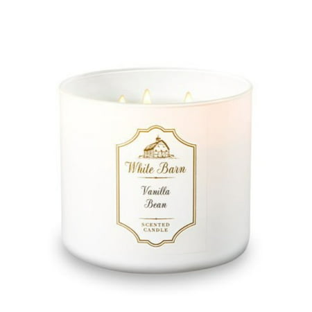 Bath and Body Works White Barn Vanilla Bean 3 Wick Scented Candle (Pure White Version) 14.5 Ounces/411