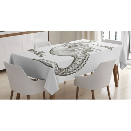

Sloth Tablecloth Unusual Fantastic Animal Quote I m Not Like The Others Inspirational Vintage Rectangular Table Cover for Dining Room Kitchen 52 X 70 Inches Grey Black White by Ambesonne