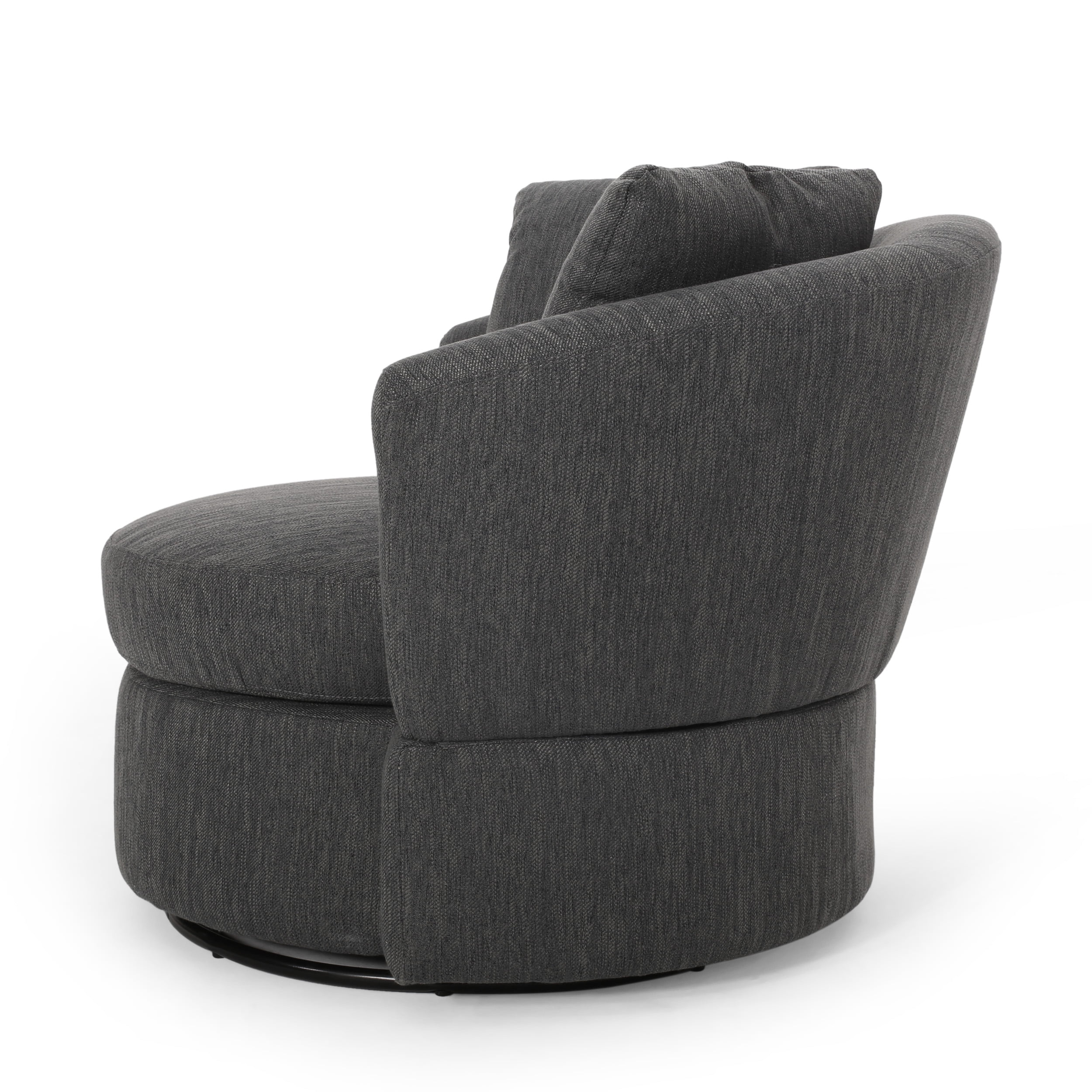 Noble House Candler Fabric Swivel Chair, Charcoal