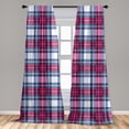 thumbnail image 5 of Ambesonne Plaid Curtains, Pink and Blue Tartan, Pair of 28"x84", Blue Pink Grey, 5 of 5