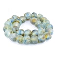 thumbnail image 3 of Super Jumbo Recycled Glass Beads - Beaded Wall Hangings - Extra Large African Sea Glass Beads 32-35mm - The Bead Chest (Blue Brown Swirl), 3 of 4