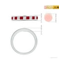 thumbnail image 4 of ANGARA Natural Channel Square Ruby and Diamond Half Eternity Ring in 14K White Gold for Women (Size-2.4mm) | July Birthstone Jewelry for Her, 4 of 9