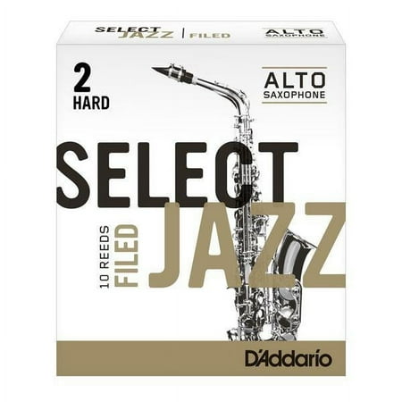 D'Addario Select Jazz Filed Alto Saxophone Reeds, Strength 2 Medium, 10-pack