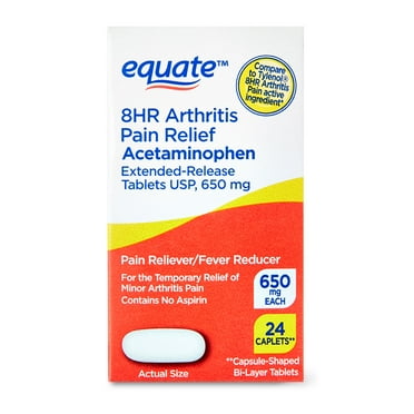 Equate 8 Hour Arthritis Pain Relief Acetaminophen Extended Release Tablets 650mg, 24 Count, Compare to Tylenol® 8 HR Arthritis Pain Active Ingredient