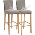 thumbnail image 1 of LOVEVER Bar Stool Covers 2 Pack Stretch Bar Stool Covers with Backs Jacquard Bar Stool Chair Covers with Elastic Bands Beige, 1 of 13