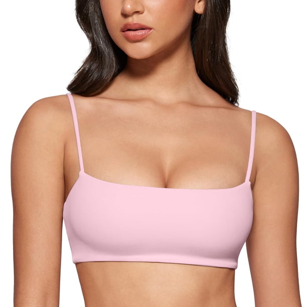 Sostén Deportivo INGIA con Tirantes Espagueti, Acolchado, Sin Varillas, Rosa XS
