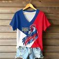 thumbnail image 1 of Women's Football Graphic T-Shirt,V-Neck Short Sleeve Graphic Print T-Shirt, Lightweight Summer Casual Soft Top for Everyday Wear for Soccer Tournament 2026 Yellow Size: L, 1 of 4