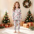 thumbnail image 4 of TOWED22 Girls Boys Christmas Pajamas Set Sleepwear Graphic Pjs Toddler Xmas Funny Graphic Long Sleeve Jammies Kids Holiday Sleepwear,8-9 Y, 4 of 9