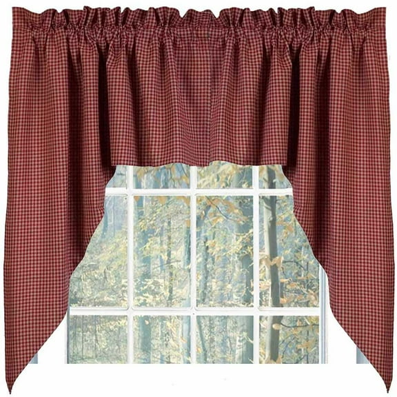 Newbury Gingham Swags Red or Black