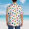 thumbnail image 4 of Fotbe Ladybugs And Flowers Camisa Hawaiana para Hombre Unisex – Camisa Casual de Verano con Botones de Manga Corta de Algodón y Lino,Small, 4 of 7