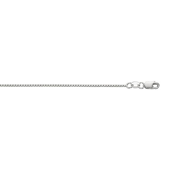 10k White Gold 1.0mm Shiny Box Chain With Lobster Clasp Necklace - 2.4 Grams - 16 Inch