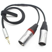 3.5mm to Dual XLR Male Balanced Headphone Audio Headphone Adapter 8 Core Silver Plated Cable [ 3.5mm to 2 XLR ] 60cm
