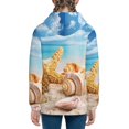 thumbnail image 6 of Xecao Beach Starfish Shell Pattern Zip Up Hoodies for Boys Girls, Sweatshirt with Pockets-Small, 6 of 6