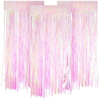 2PCS/Pack Colorful Foil Fringe Pastel Rainbow Fringe Backdrop Curtains –  Fancy Backdrops