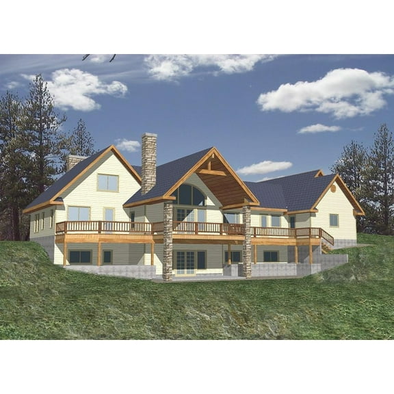 001-3118: Northwest Country 3 Bed, 4 Bath Luxury Home Plan, 4671 Sq Ft: Full Blueprints with License to Build by Home Plan Marketplace - Lesuto