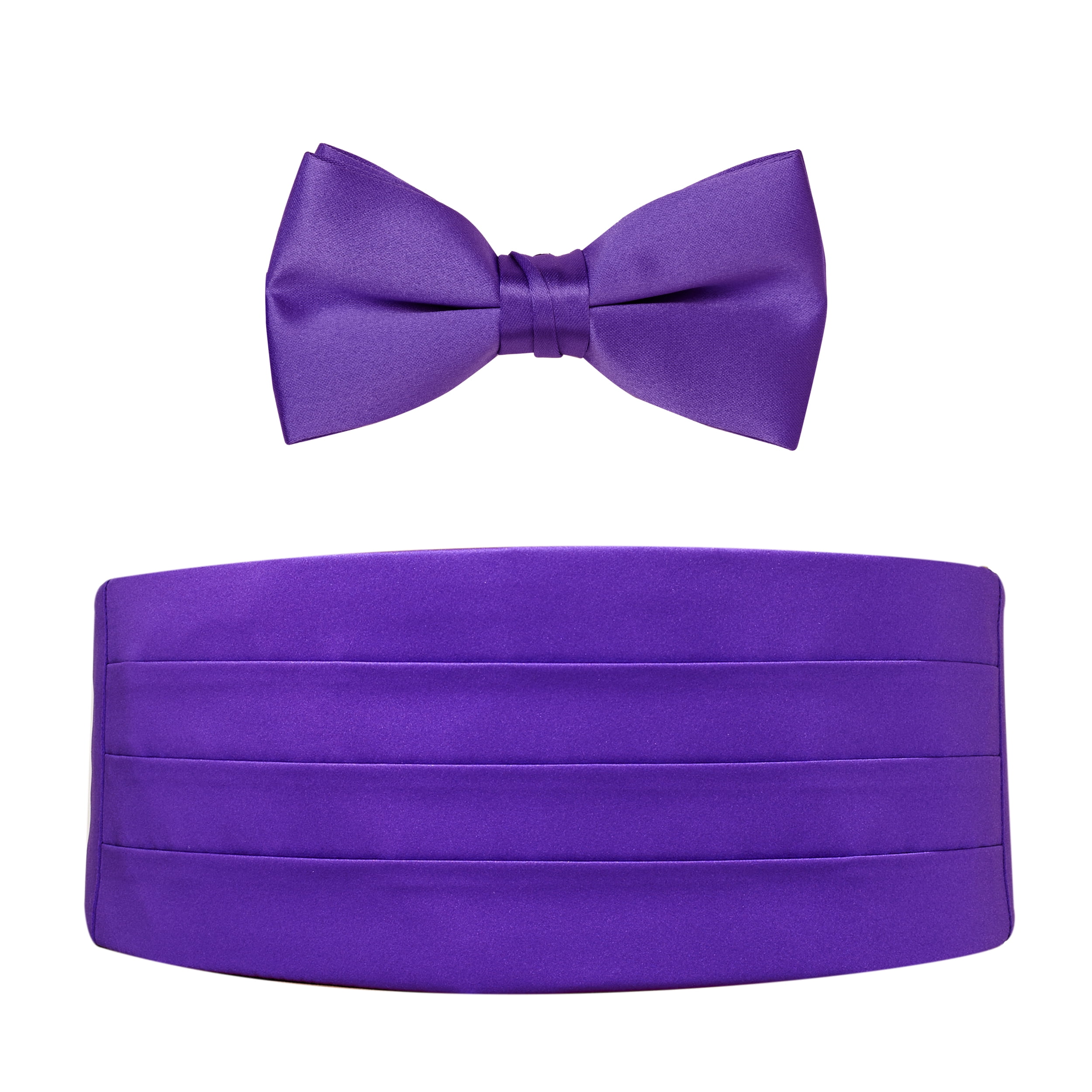 Purple Satin Bow Tie & Cummerbund Set