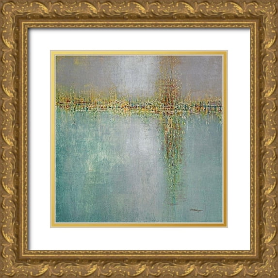 Holsinger, Joel 20x20 Gold Ornate Wood Framed with Double Matting Museum Art Print Titled - Seaside Lights