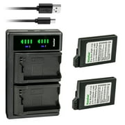 Kastar 2-Pack PSP 110 Battery and LTD2 USB Charger Replacement for Sony PSP3001 PSP3002 PSP3003 PSP3004 PSP3005 PSP3006 PSP3007 PSP3008 PSP3009 PSP3010 PSP Video Game Playstation Sony PSP-S110 Battery