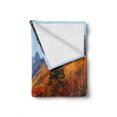 thumbnail image 2 of Fall Soft Flannel Fleece Throw Blanket, Highway Through the Countryside American Landscape Snowy Mountains Foliage Travel, Cozy Plush for Indoor and Outdoor Use, 50" x 70", Multicolor, by Ambesonne, 2 of 6
