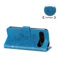 thumbnail image 5 of For Google Pixel 9 Pro 6.3" Seven Petal Flower Embossed Strong Magnetic Attachment/Closure, Card Slots/Pocket, PU Leather Flip Wallet Case With Hanging Rope,Blue,For Google Pixel 9 Pro, 5 of 8