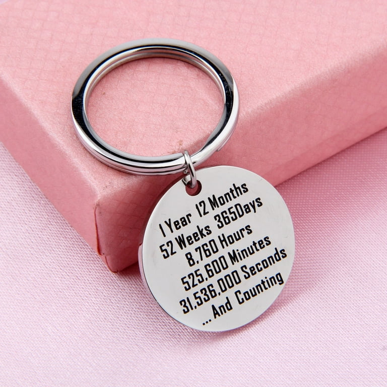 1 Year and Counting Keychain Anniversary Gift Wedding Jewelry Couple Gift  For Wife/Husband 