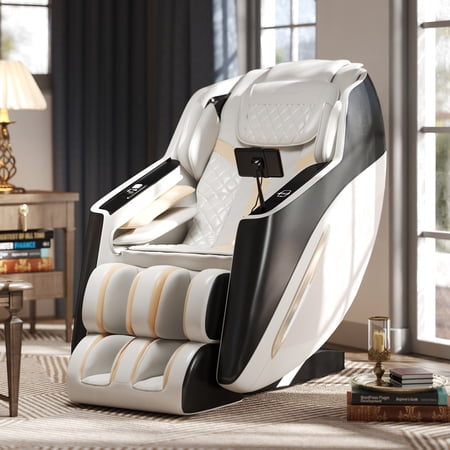 Artist Hand 3D Full Body Massage Chair Zero Gravity Recliner Chair with AI Voice Control, Back and Calf Heating, Bluetooth Speakers, Foot Massager, Airbags Compression Massage (Gray)