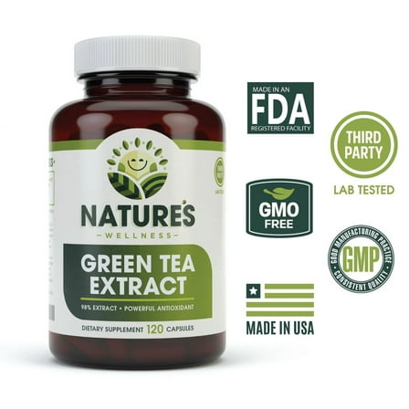 EGCG Green Tea Extract Capsules - Powerful Metabolism Booster for Weight Loss, Energy and Heart Health - Green Tea Pills Are Natural Caffeine Pills with Antioxidants & Free Radical Scavengers - 500mg