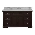 thumbnail image 4 of Sydney 60" Single Bathroom Vanity with Chocolate Cabinet and Carrara Marble Top, 4 of 6